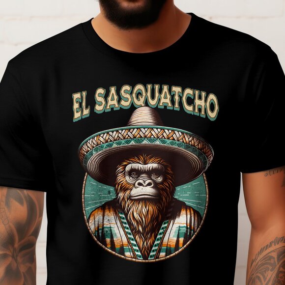 El Sasquatcho Mexican Bigfoot T-shirt Black - Picture 3 of 4